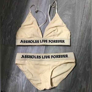 Assholes Live Forever bra underwear set